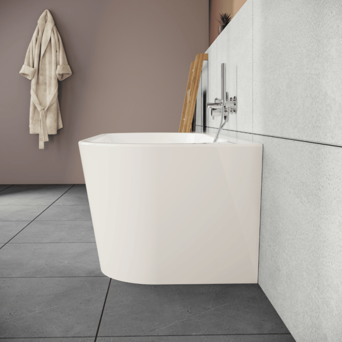 Baignoire semi îlot VITRA Geo 165x75 + pieds + siphon standard