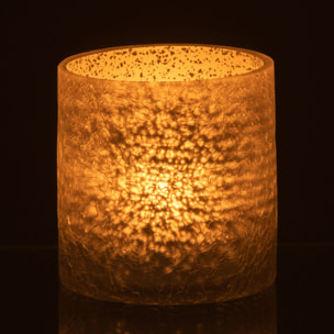 J-Line photophore Cylindrique Craquele - verre - gris - small