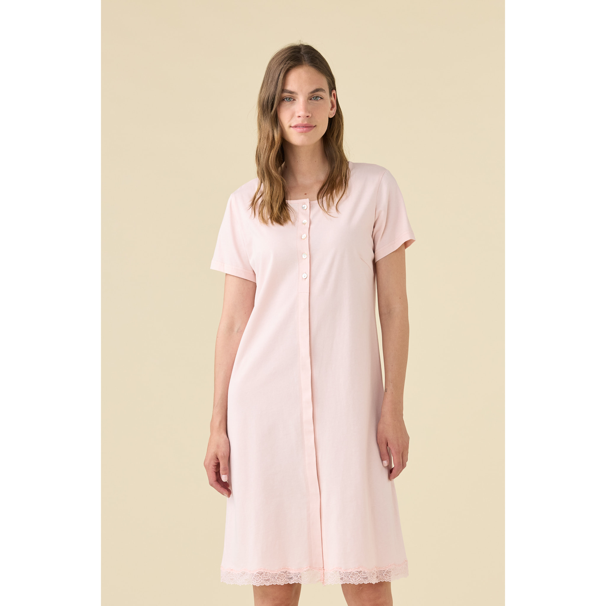 Camicia da notte donna estiva in cotone articolo essential. Noidinotte