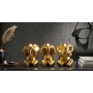 ELEFANTE NON VEDO/NON SENTO/ NON PARLO SET 3 PZ CM Ø 15,5X20,5