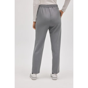 Pantaloni dritti grigi con vita regolabile