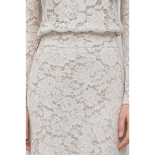 Kocca - Gonna da donna in pizzo floreale con orlo smerlato Donna