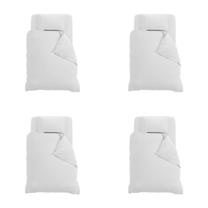 PARURE COPRIPIUMINO NATURAL COLOUR MADE IN ITALY COTONE-BIANCO/BIANCO PIAZZA E MEZZA