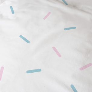 Parure de lit imprimée 100% coton, DISNEY HOME STITCH STRIPE