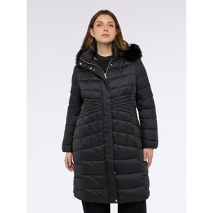 Fiorella Rubino - Piumino lungo bimaterico - Nero