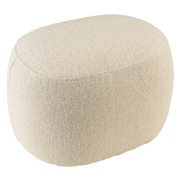 LEOPOLD - Pouf forme design n°2 en tissu petite bouclette beige