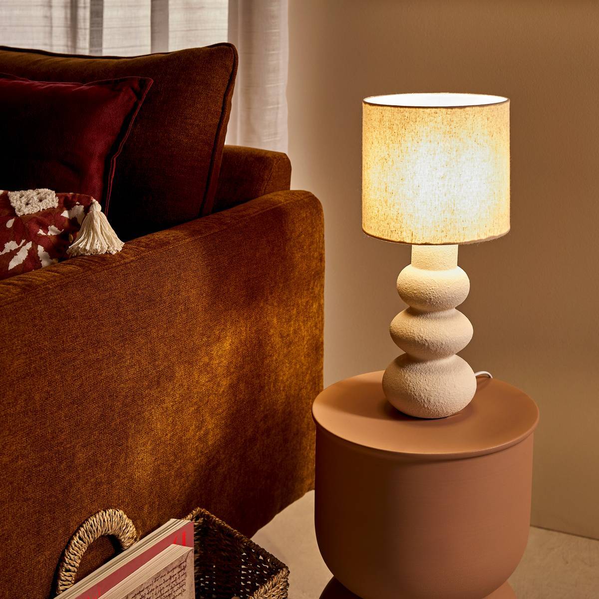 Lampe à poser Alitha beige H42cm