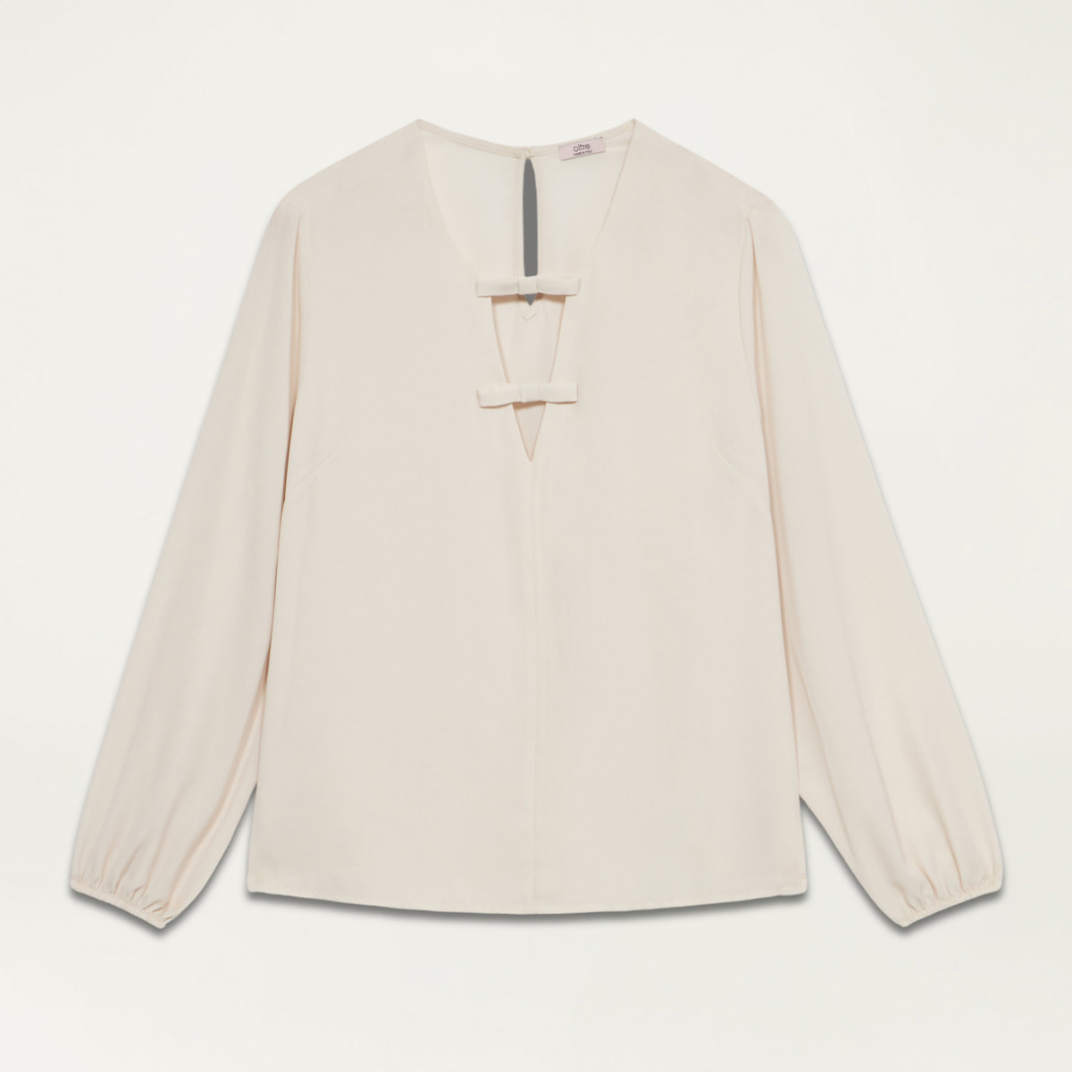 Oltre - Blouse with bow detail - Blanco