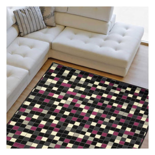 Tapis salon et chambre tissé motif géométrique NITA