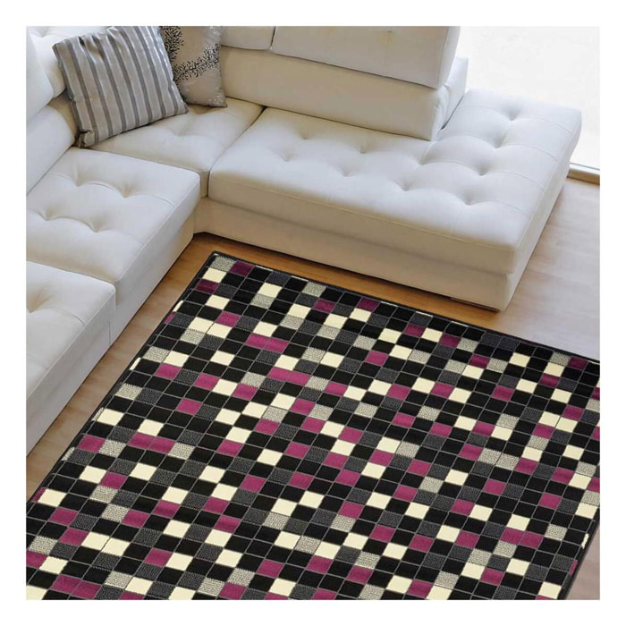 Tapis salon et chambre tissé motif géométrique NITA