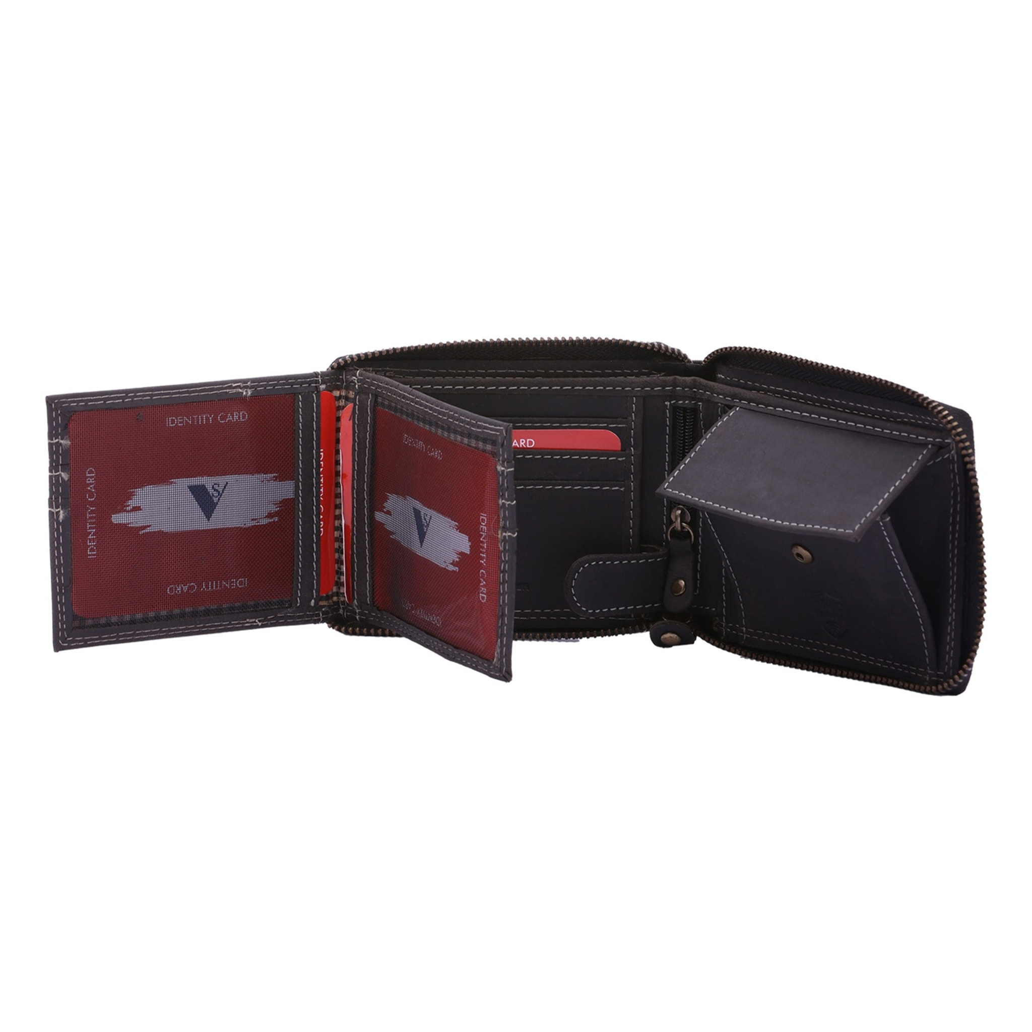Portafoglio uomo in vera pelle - Modello False - Casual - 9.5 x 12.5 x 2.5 cm