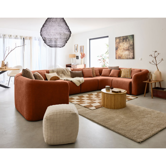 Ikare - module d'assise sans accoudoirs - en tissu - Terracotta