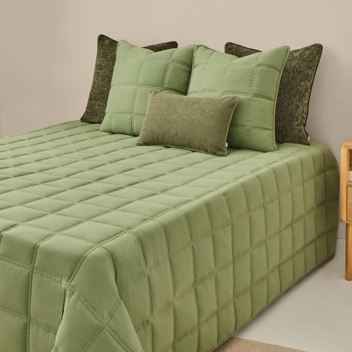 Colcha de microfibra Kong color verde Poliéster