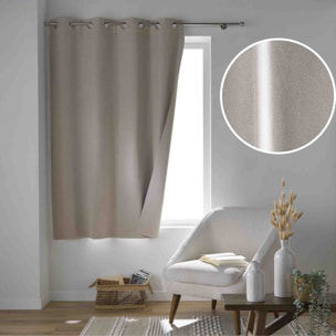 Rideau court occultant, isolant thermique et phonique en chambray - Lin