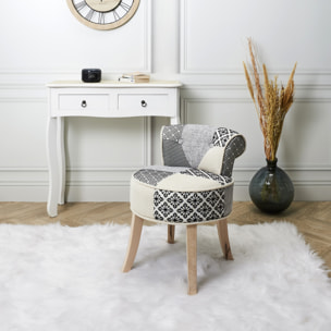 Tabouret Eleonor Patchwork Gris