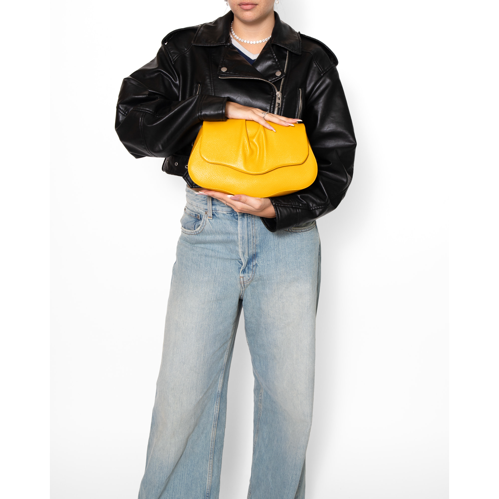 Borsa a spalla da donna In Vera pelle Made in Italy 30,5x19,5x9 cm