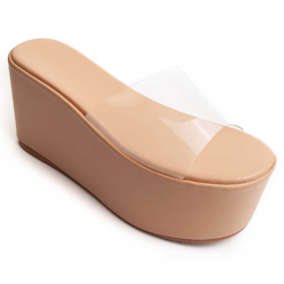 Sandalias de Plataforma - Beige - Altura: 12 cm