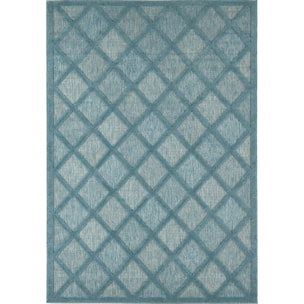 SANTORINI - Tapis d'intérieur/extérieur à motifs en relief berbère - Turquoise