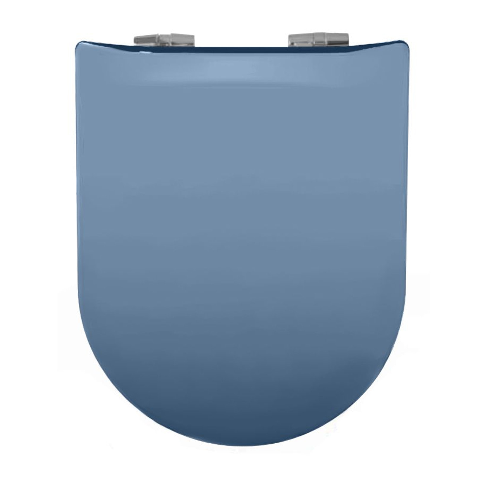 Abattant uni wood slim double avec descente assistée - Bleu azur