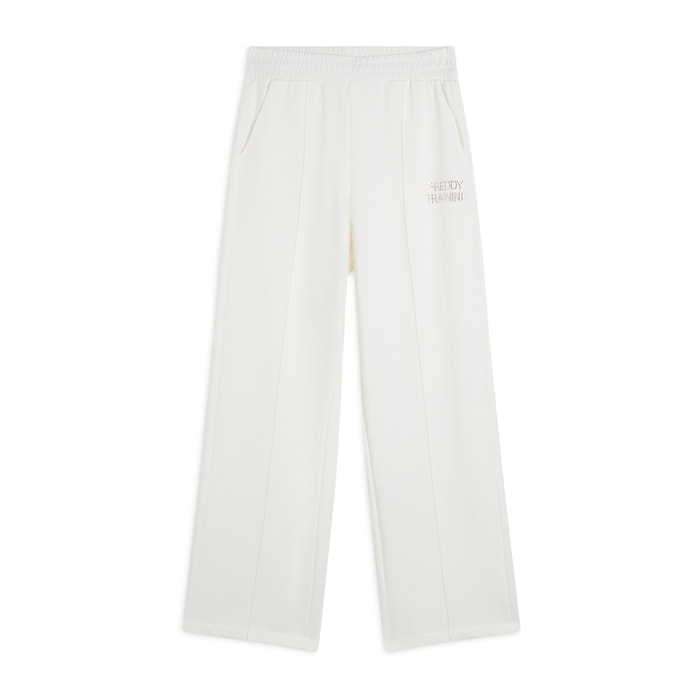 Pantalone donna comfort fit in felpa con impuntura centrale