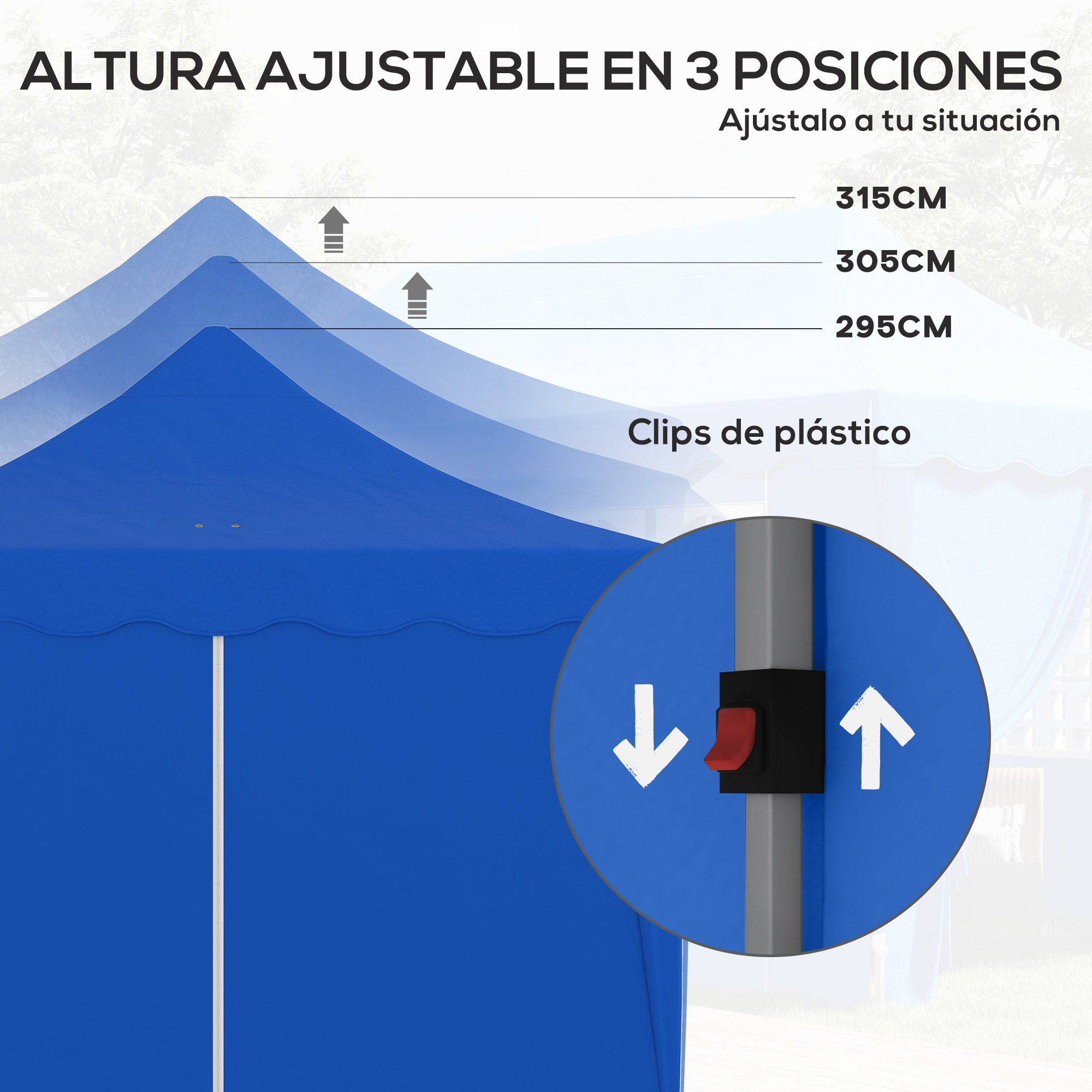 Carpa Plegable Pop-up Gazebo 6x3 m Cenador Plegable con 6 Paredes Laterales Anti-UV Altura Ajustable Bolsa de Arena y Bolsa de Transporte para Camping Fiestas
