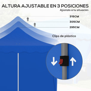 Carpa Plegable Pop-up Gazebo 6x3 m Cenador Plegable con 6 Paredes Laterales Anti-UV Altura Ajustable Bolsa de Arena y Bolsa de Transporte para Camping Fiestas