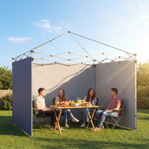 3 Paredes Laterales para Carpas de 3x3 m, Paredes Laterales de Repuesto para Cenador de Tela Oxford 210D con Cremallera, para Fiestas, 300x200 cm, Azul Oscuro