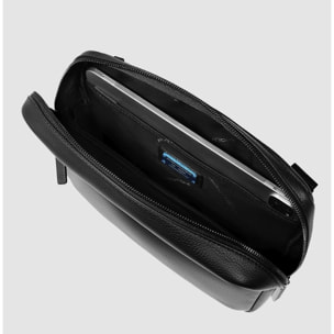 Piquadro Borsello in pelle porta iPad® con tasca per AirPods®, schermato con protezione RFID