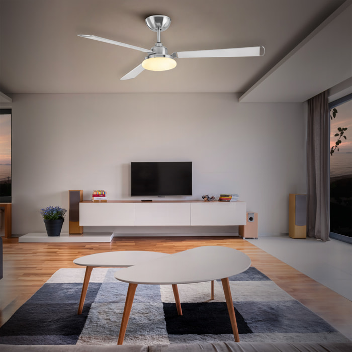 Forlight Ventilador Calima LED 15.9W 3000K Níquel satinado Blanco 551lm