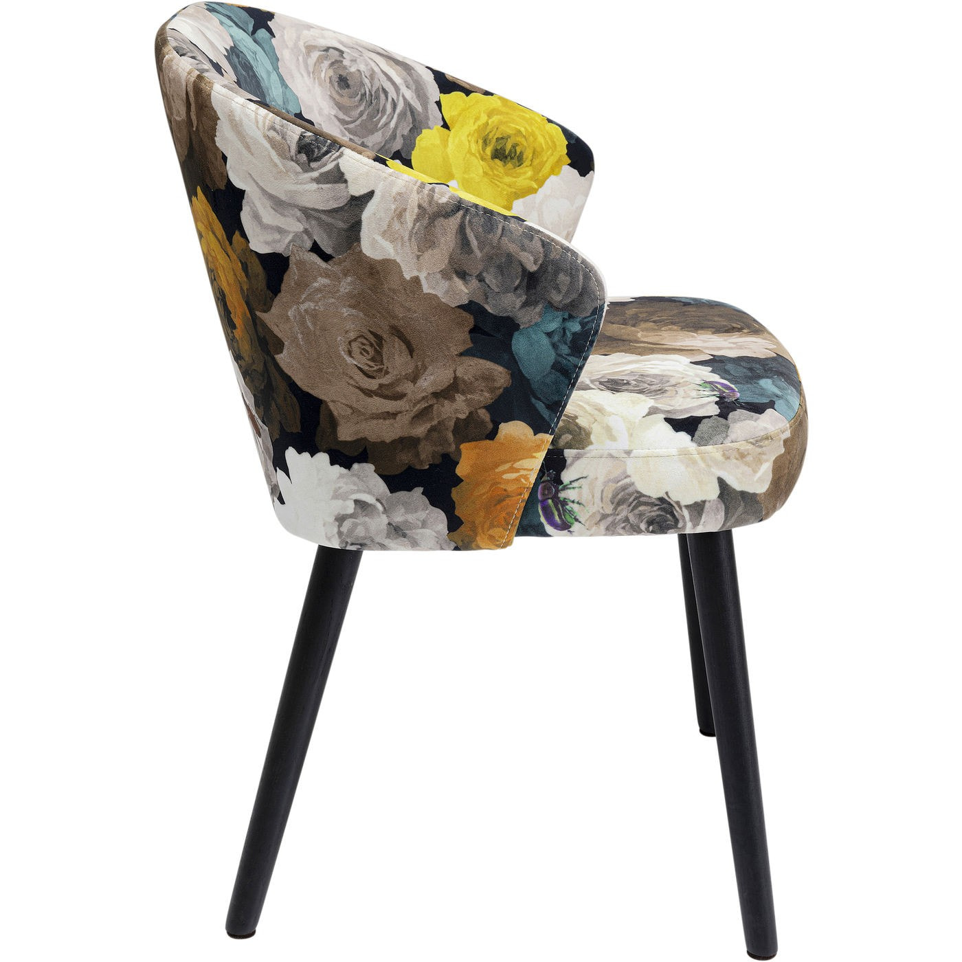 Chaise avec accoudoirs Pivoines jaunes Kare Design