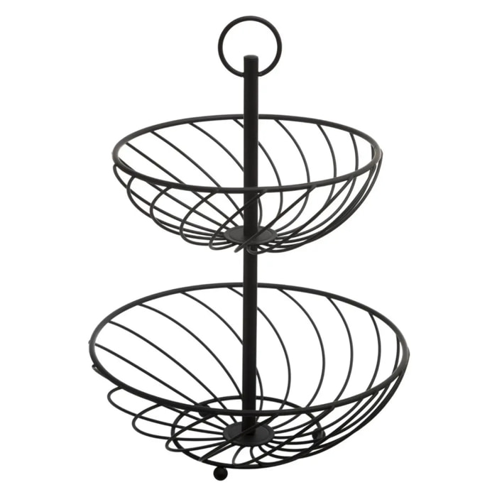 Corbeille torsade 2 étages métal 22/27cm