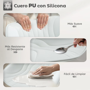 Juego de 2 Taburetes de Bar Taburetes Altos de Cocina Giratorios con Altura Ajustable 92-110 cm Respaldo Asiento de Piel Sintética Marco de Acero y Reposapiés para Comedor Mostrador Blanco