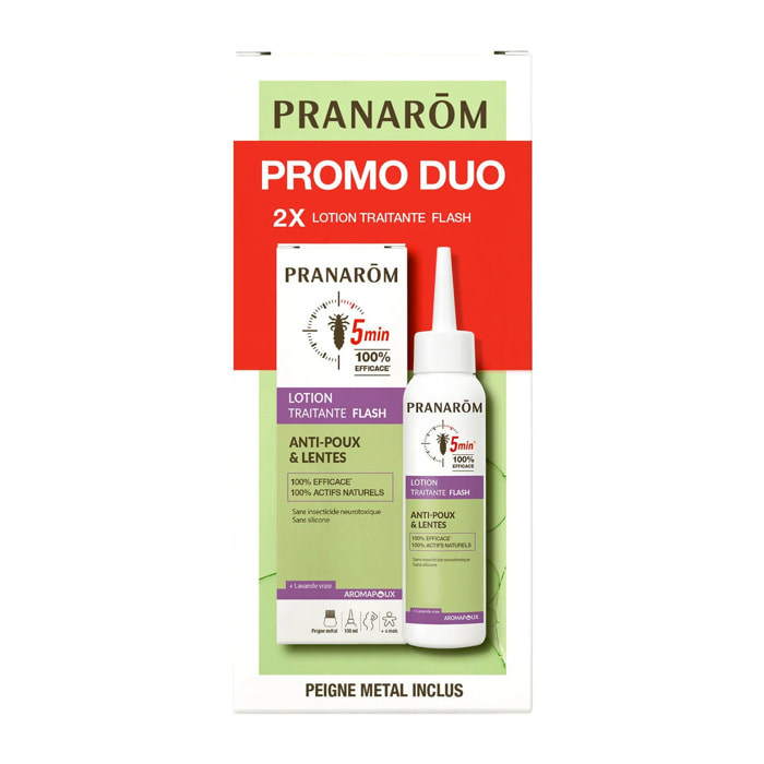 Pranarom - Duo pack lotion traitante FLASH anti-poux et lentes - 2 x 100 ml