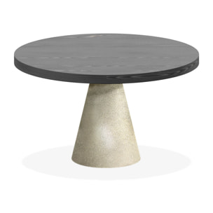 ArtÃ¹ Brass - Tavolo da pranzo rotondo â 120 cm in legno laminato con base a cono in metallo, top nero