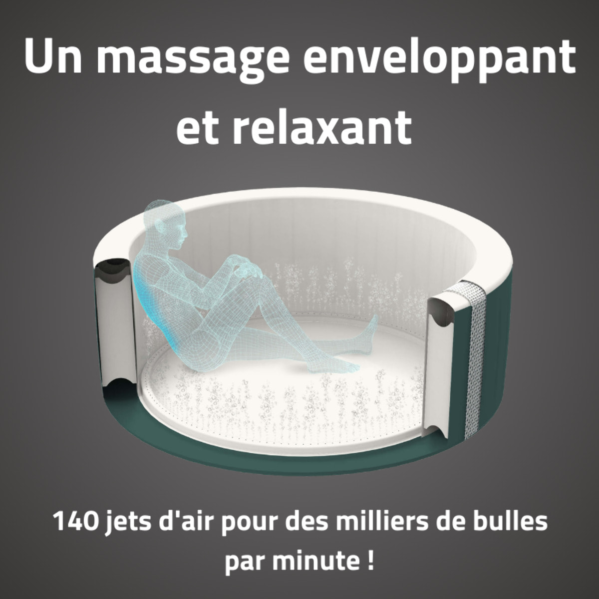 Bestway Spa gonflable rond Lay-Z-Spa Miami AirJet EnergySense 4-6 personnes
