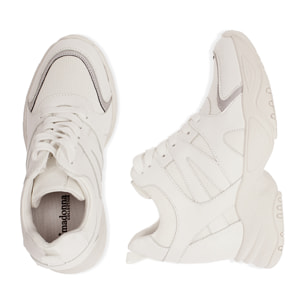 Sneakers bianche, zeppa 4 cm