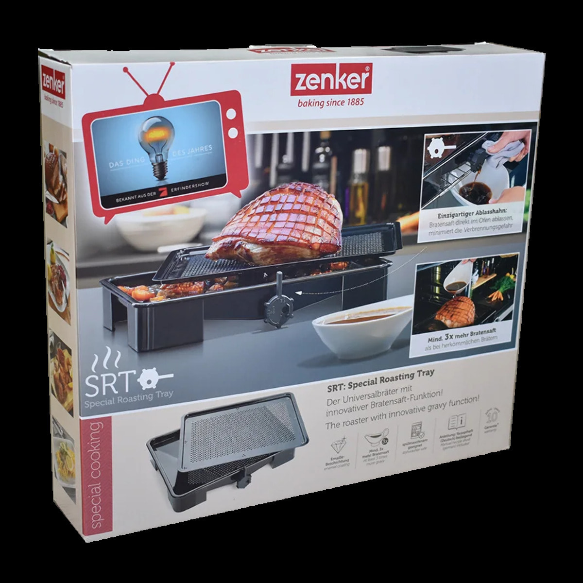 Lot de 2 plats four 39/39 cm en acier émaillé avec 2 ustensiles Zenker Special cooking