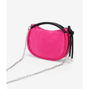 Bolso rosa con cadena de cruzar