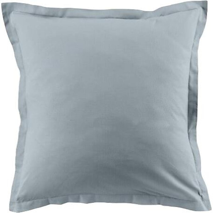 Lot De 2 Taies 100% Coton 57fils Blue Polaire