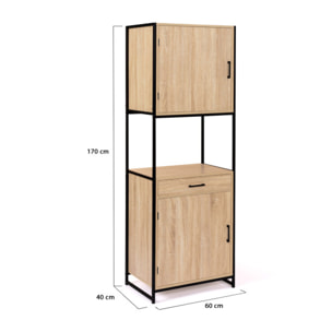Vaisselier industriel Memphis - Bois / Noir
