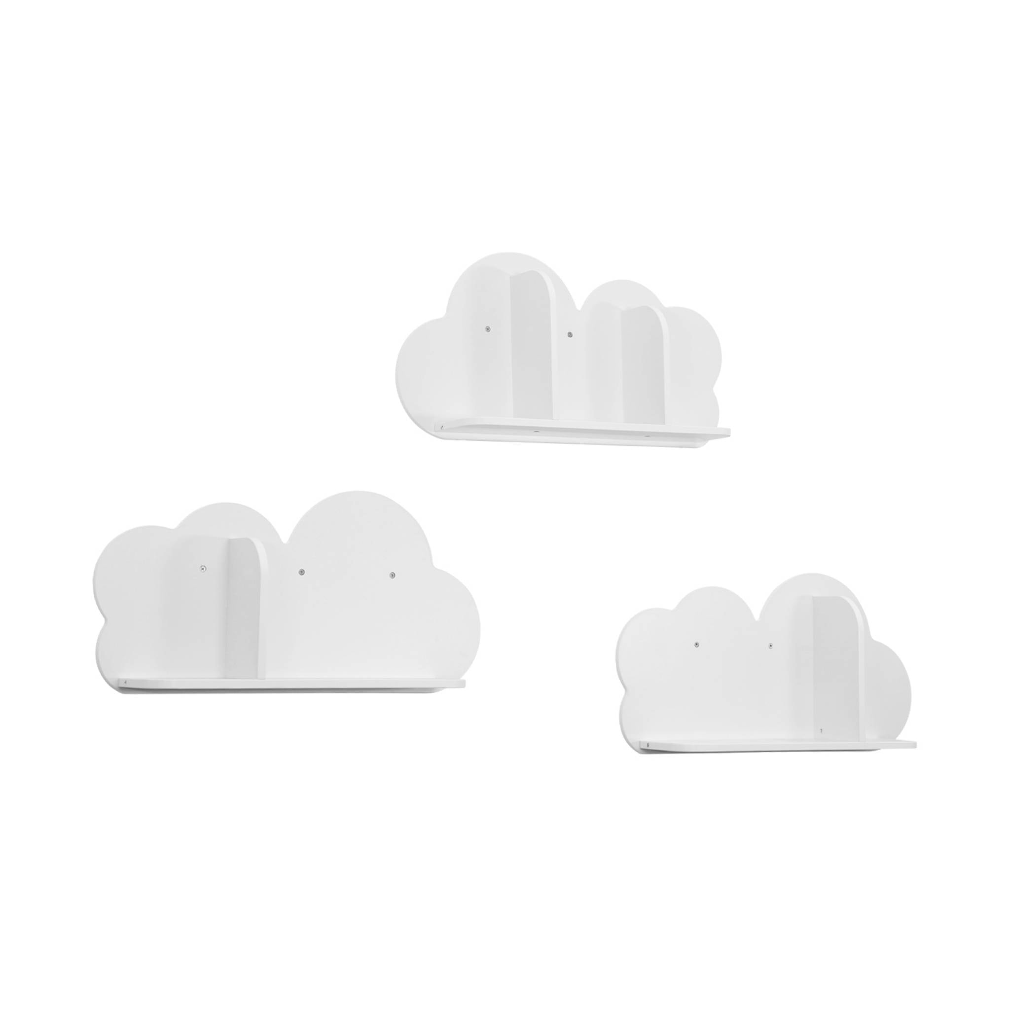 Lot de 3 étagères murales blanches nuage pour chambre enfant