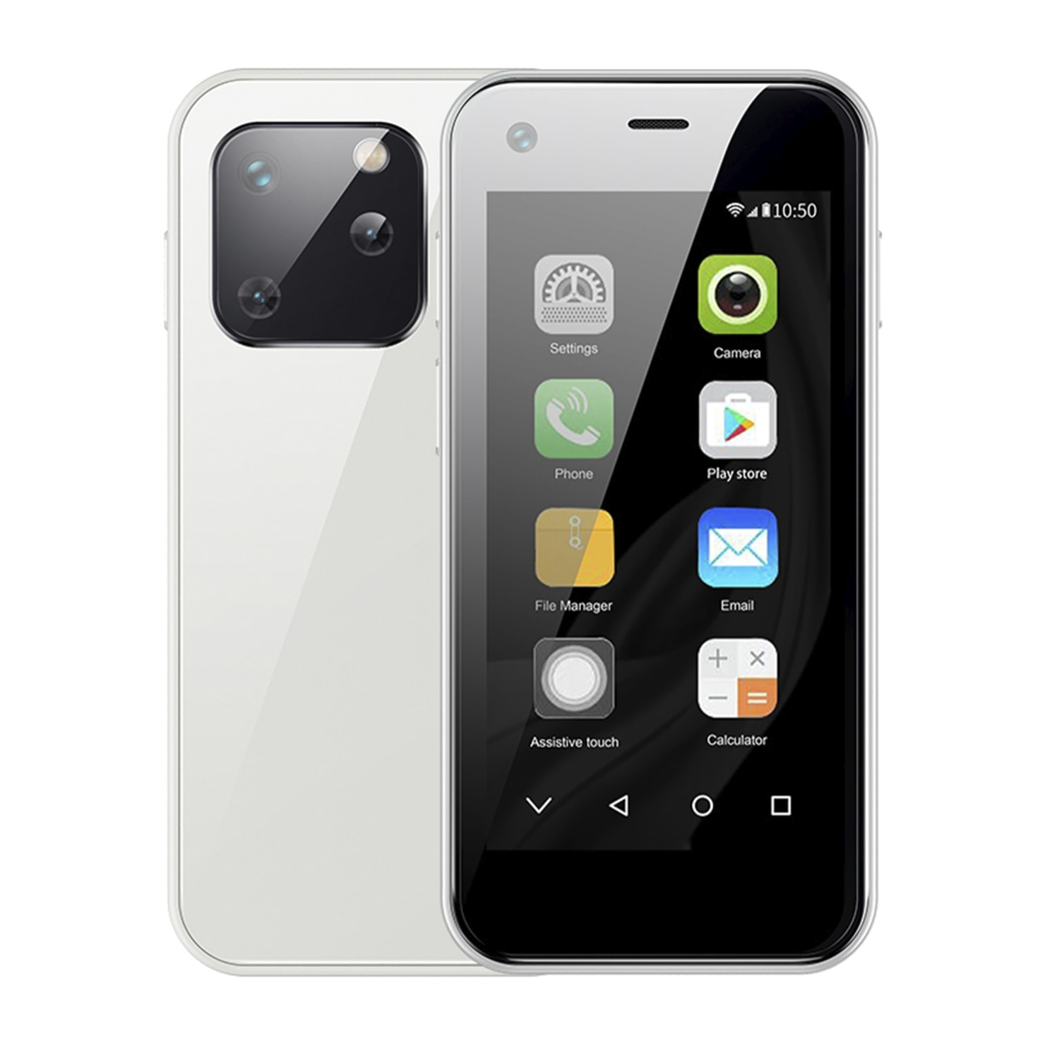 DAM  Smartphone Mini XS13 3G, Android 6.0, 1GB RAM + 8GB. Schermo da 2,4''. 4,1x1,1x8,4 cm. Colore bianco