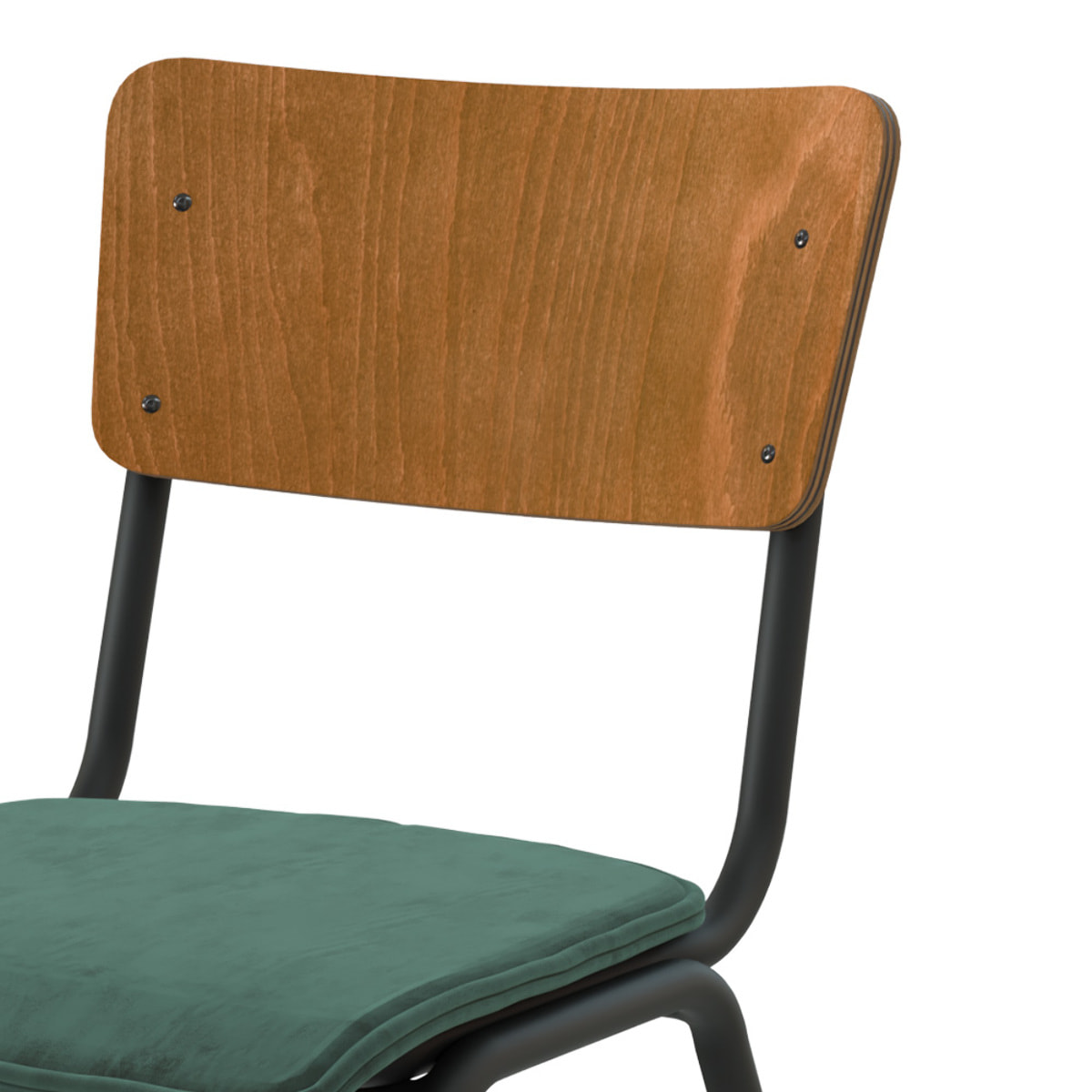 Lot de 2 chaises en bois foncé et velours vert - Nico