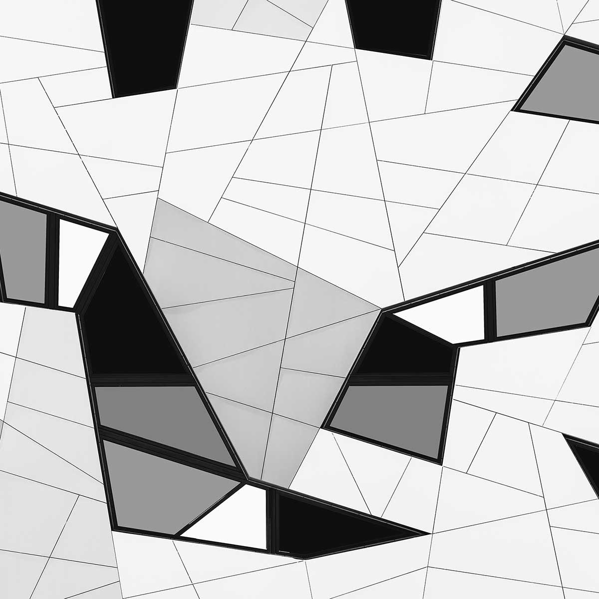 Affiche design detail puzzle Affiche + cadre en bois - Noir