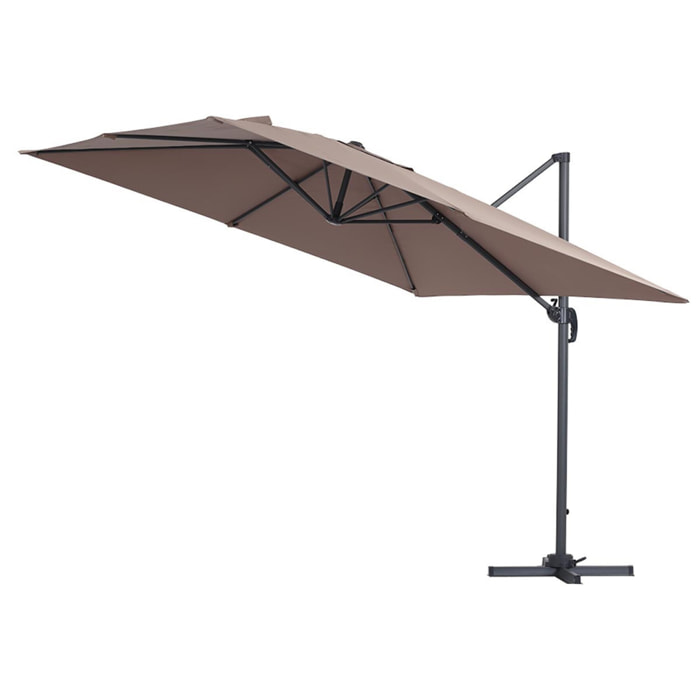 Parasol déporté "Sun 3" - 3 x 3 m - Taupe