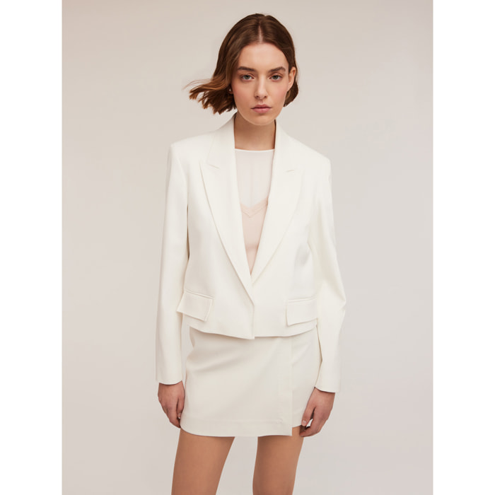 Motivi - Blazer corta sartoriale - Bianco
