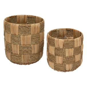 2 paniers "Nadi" jacinthe