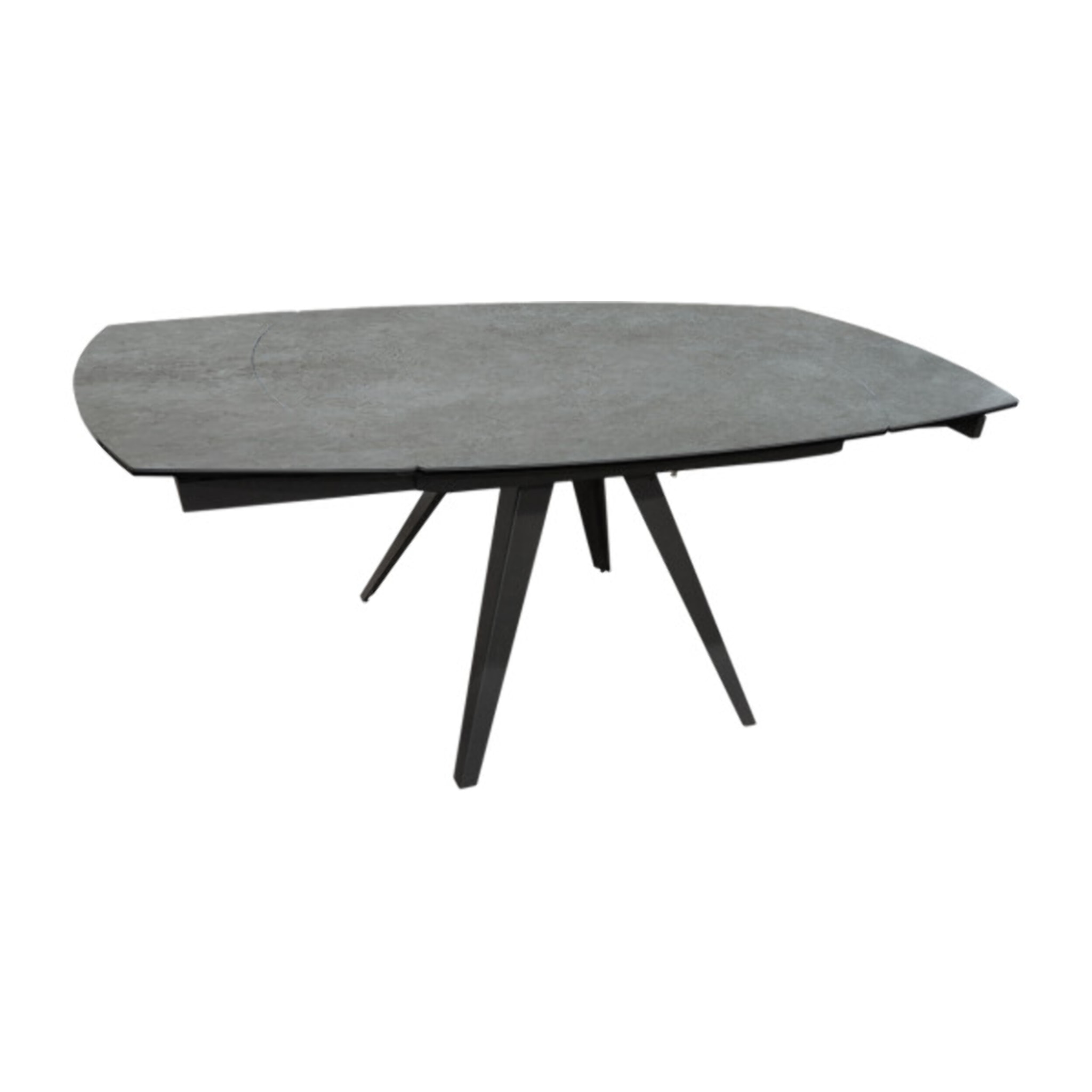 Table en céramique rallonges rotatives 120/180 cm - gris clair - BRERA