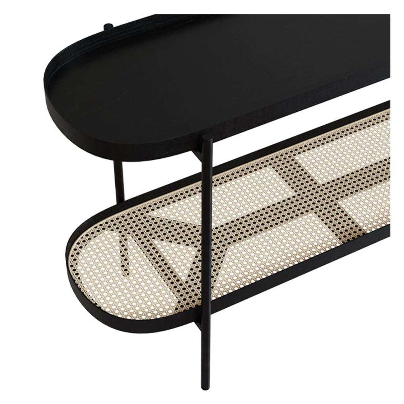 Console en cannage et bois de mindi 120 cm - Lukut