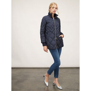 Motivi - Chaqueta con relleno acolchada con rombos - Azul